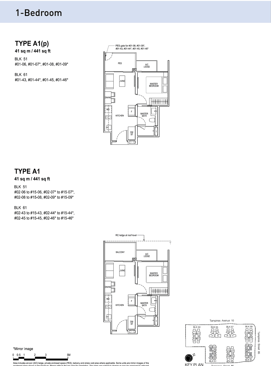 Floor plans · 1-Bedroom
