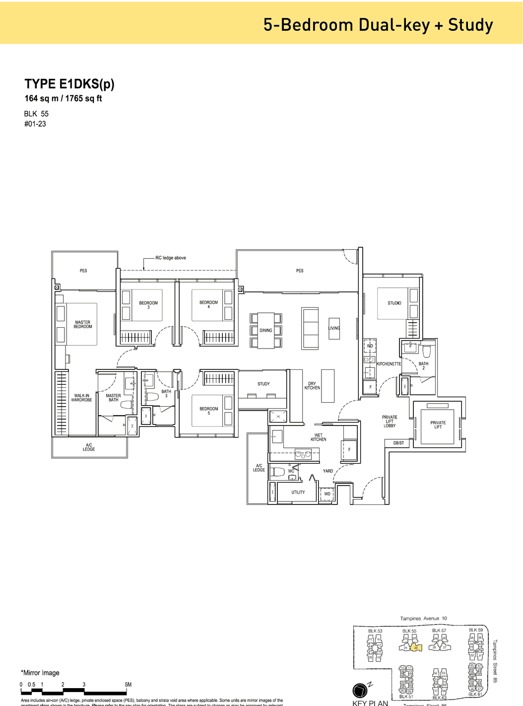Floor plans · 5-Bedroom Dual-key + Study (1 of 2)